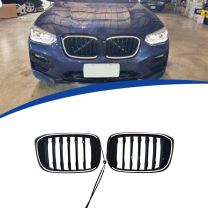 LED Illuminated Single-Slat Front Grille for BMW X3 G01 (2018 - 2021), Glossy Black