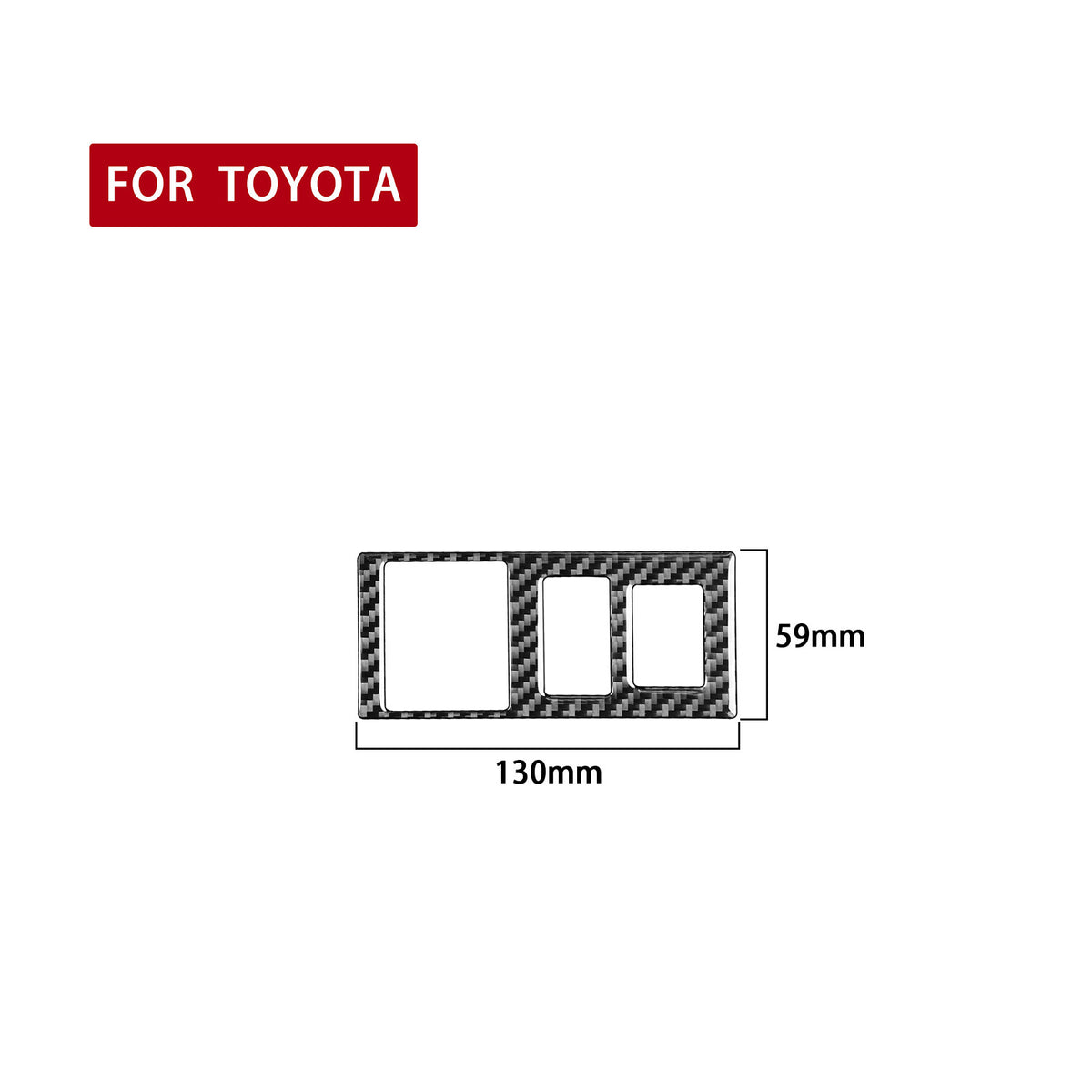 Prepreg Dry Carbon 3*3 3K Carbon Fiber Interior Mirror Control Switch Cover Trim for Toyota Tundra XK50 Facelift (2014-2021)