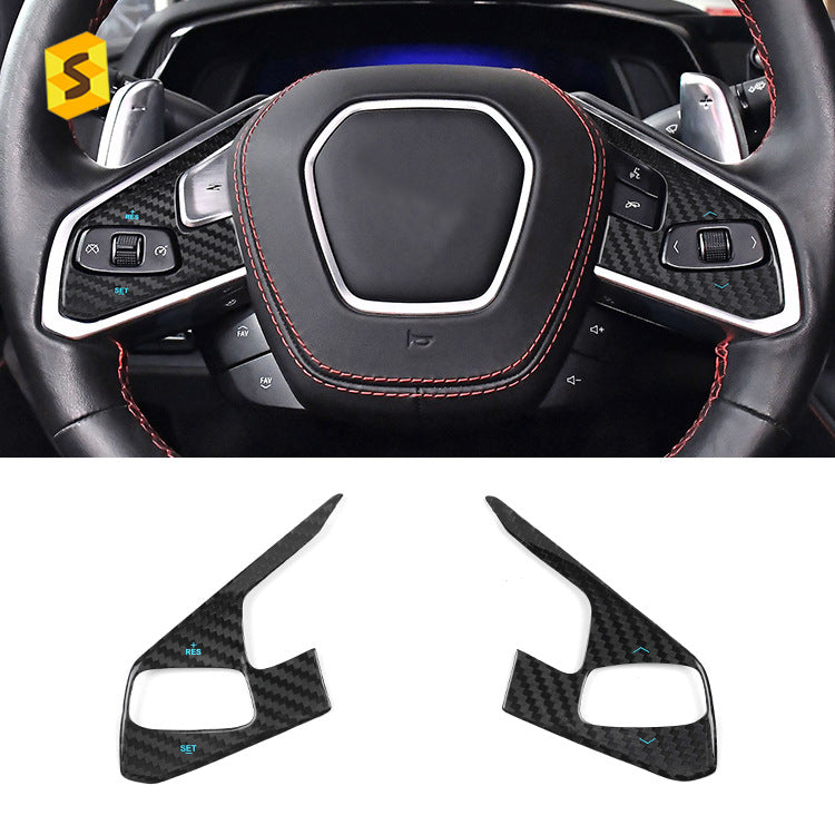Carbon Fiber Steering Wheel Trim for Chevrolet Corvette C8