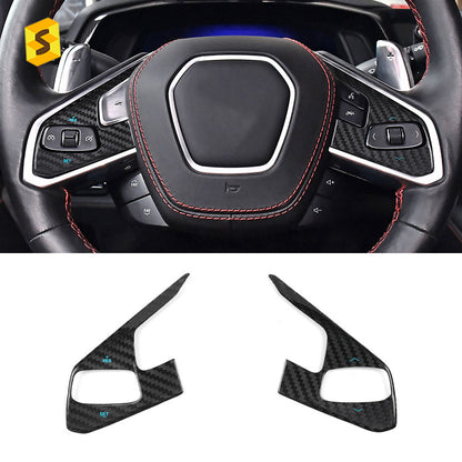 Carbon Fiber Steering Wheel Trim for Chevrolet Corvette C8