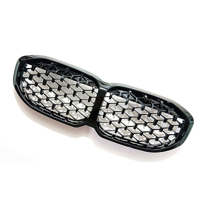 F40 Front Bumper Grill, Gloss Black Diamonds Radiator Grille for BMW 1 Series F40 Hatchback (2020 - 2024) (without LED)