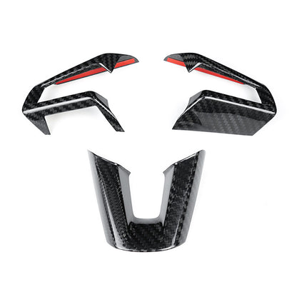Real Carbon Fiber Steering Wheel Button Frame Trim for Mazda MX-5 (2016 - 2025)