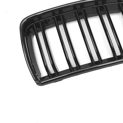 Double-Bar Pre-Facelift Front Grille for BMW 3 Series E90 (2004 - 2008), Glossy Black