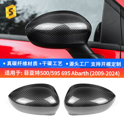 Real Carbon Fiber Side Mirror Housing Cover for Fiat 500 (2009 - 2023)