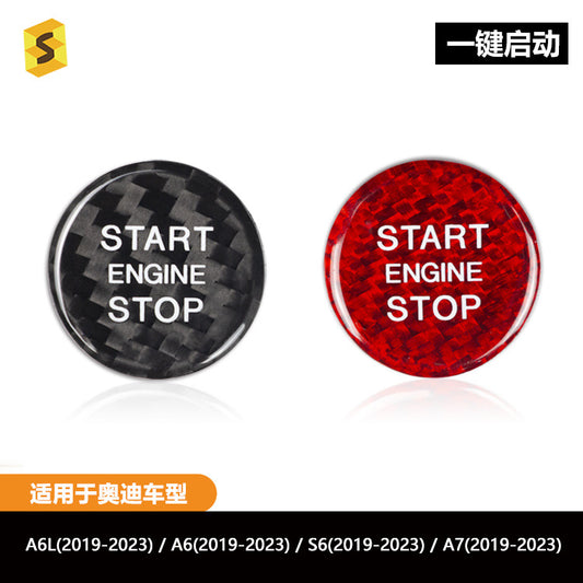 Rigid Carbon Fiber Ignition Push-Start Button Trim for Audi A6 / S6 (2019 - 2023)
