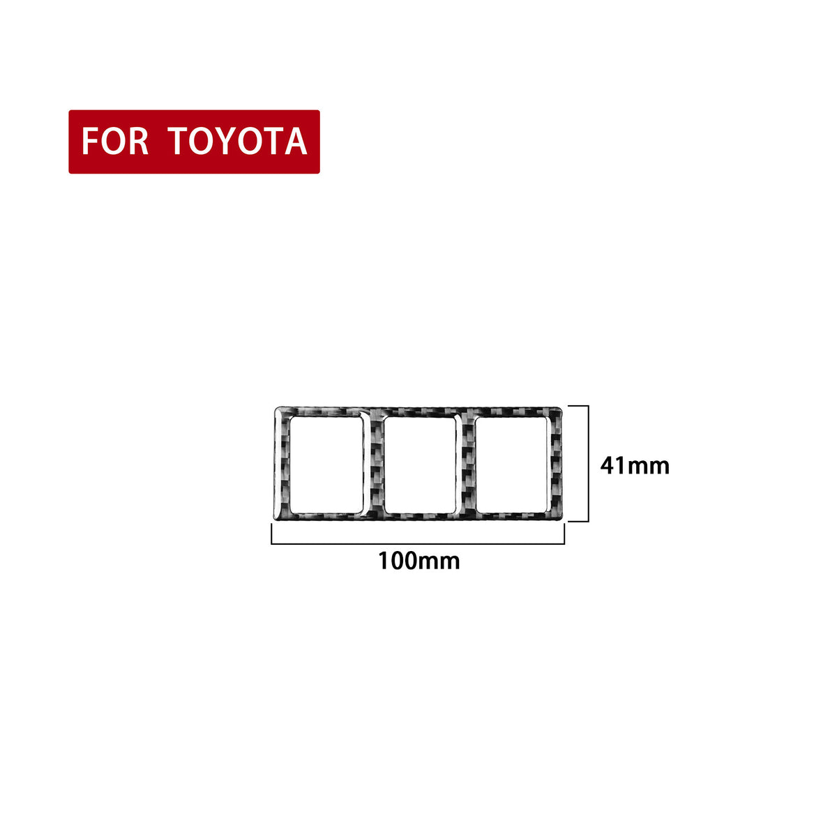 Prepreg Dry Carbon 3*3 3K Carbon Fiber Interior Triple Switch Pannel Overlay Trim for Toyota Tundra XK50 Facelift 2014-2021