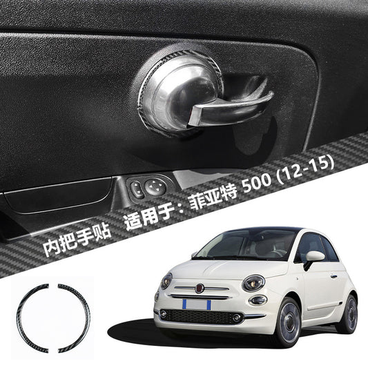 Epoxy Resin Carbon Fiber Door Handle Cover for Fiat 500 (2012 - 2024)