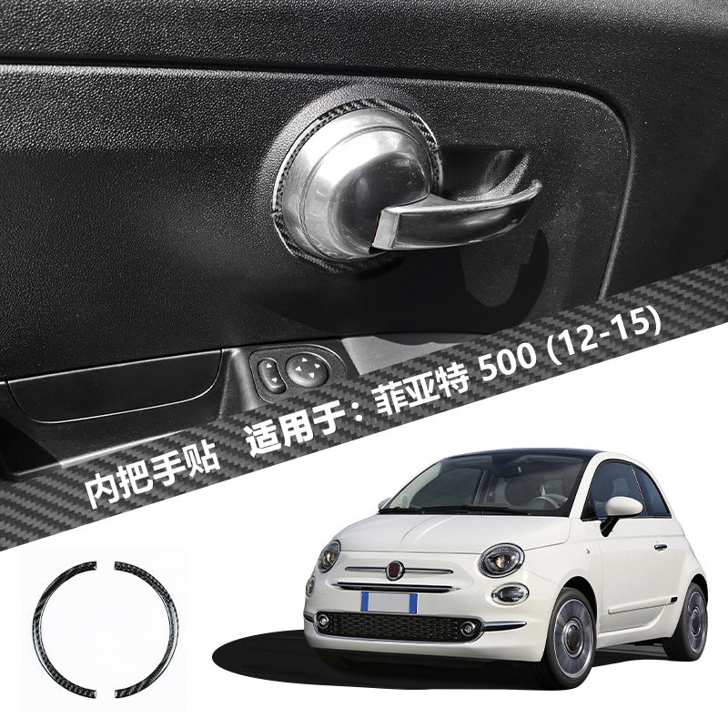 Epoxy Resin Carbon Fiber Door Handle Cover for Fiat 500 (2012 - 2024) / Fiat