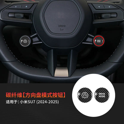 Real Carbon Fiber Steering Wheel Mode Button Trim for Xiaomi SU7
