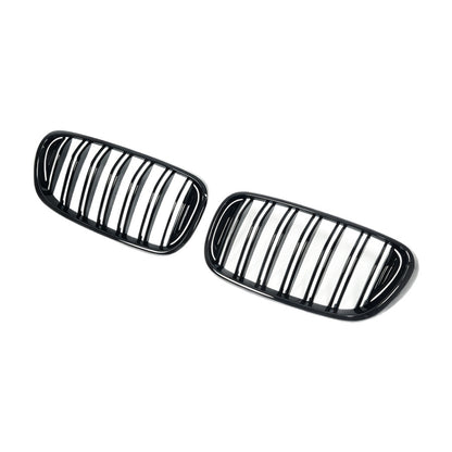 Double-Slat Front Grille for BMW 7 Series G11 G12 (2015 - 2018), Glossy Black