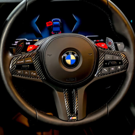 Carbon Fiber Steering Wheel Trim Cover for BMW G-Chassis Models – 1/2/3/4/5/6/7/8/X Series (ID6 - ID8)