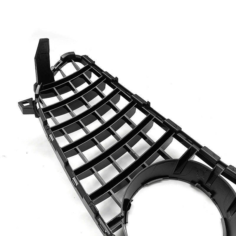 GT-Style Front Grille for Mercedes-Benz A-Class W176 (2016 - 2018), Glossy Black & Semi-Silver
