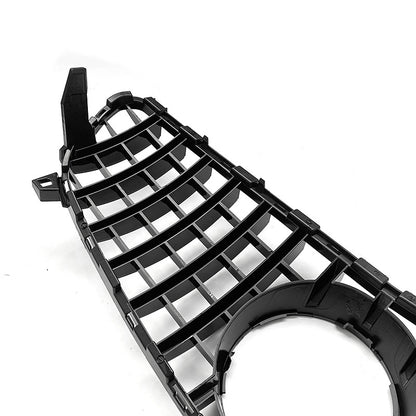 GT-Style Front Grille for Mercedes-Benz A-Class W176 (2016 - 2018), Glossy Black & Semi-Silver
