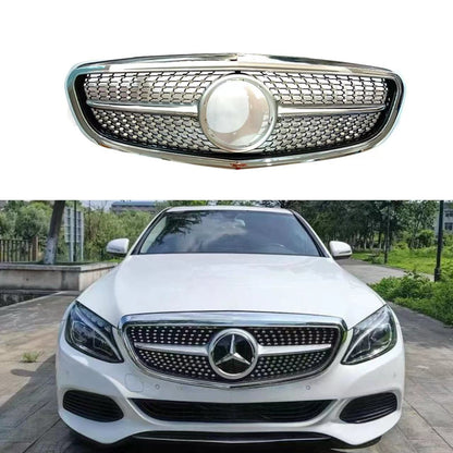 Diamond-Star Hood-Emblem Front Grille for Mercedes-Benz C-Class W205 (2015 - 2021)