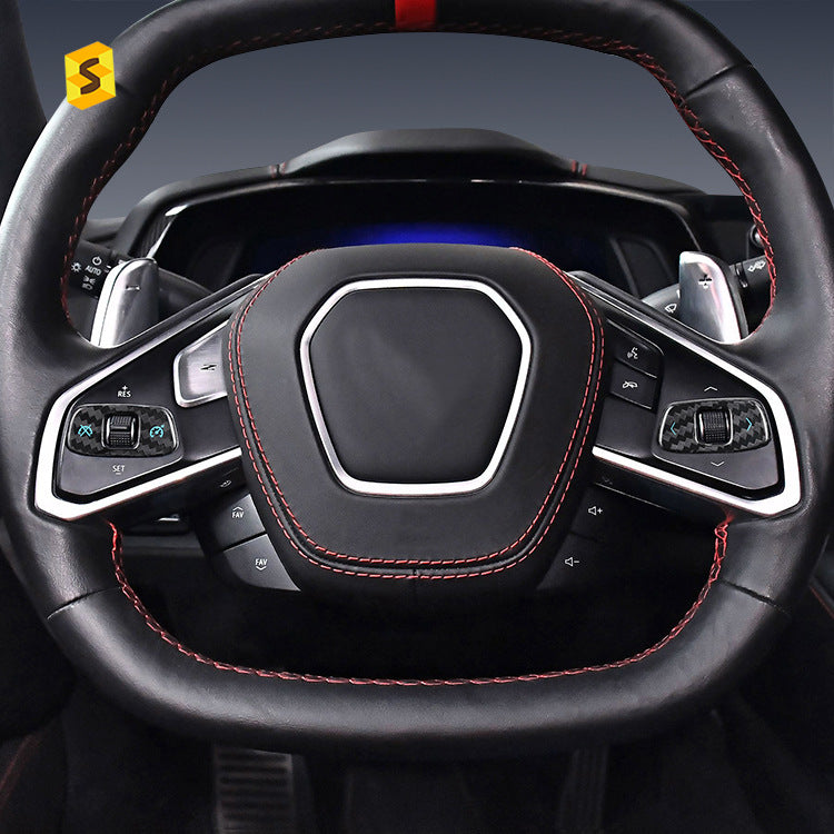 Carbon Fiber Steering Wheel Trim for Chevrolet Corvette C8