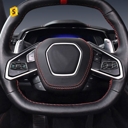 Carbon Fiber Steering Wheel Trim for Chevrolet Corvette C8
