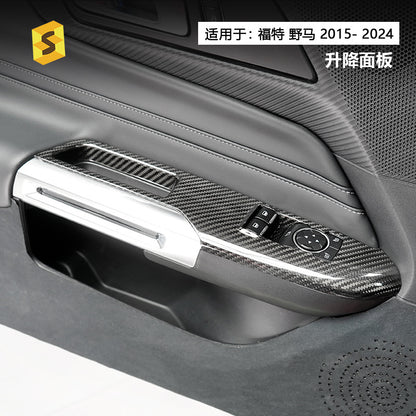 Carbon Fiber Window Switch Panel Trim for Ford Mustang (2024)
