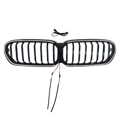 LED Illuminated Single-Slat Front Grille for BMW 5 Series G30 (2021 - 2023), Glossy Black