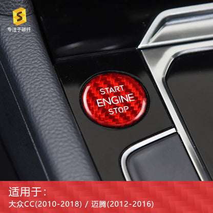 Real Carbon Fiber Push-Start Button Trim for Volkswagen CC / Magotan