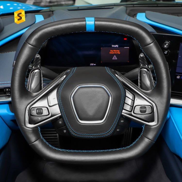 Carbon Fiber Steering Wheel Shift Paddle Cover for Chevrolet Corvette C8