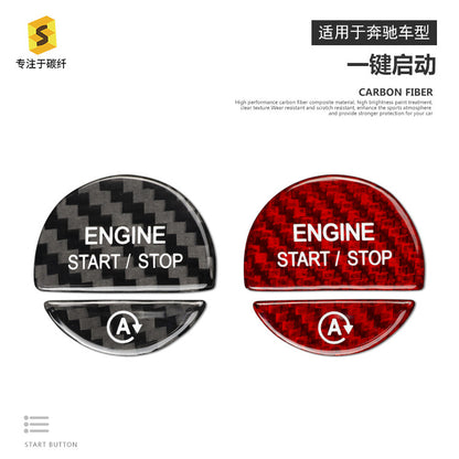 Carbon Fiber Push-Start Button Cover Trim for Mercedes-Benz (2022+)