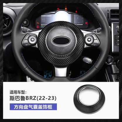 Real Carbon Fiber Steering Wheel Airbag Cover Trim for Subaru BRZ (2022+)