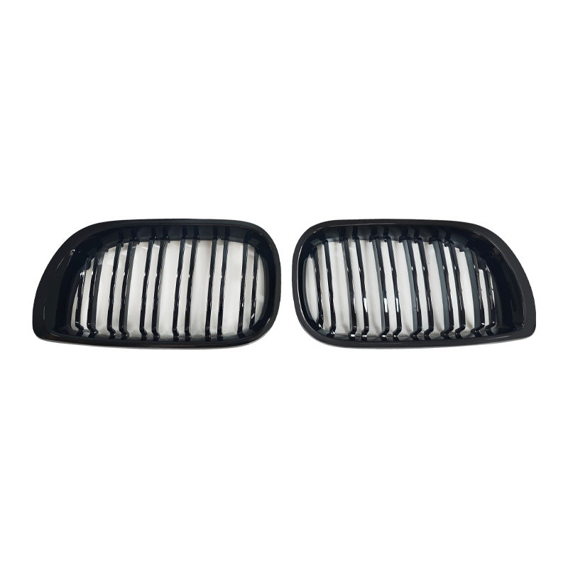 4-Door Double-Slat Front Grille for BMW 3 Series E46 (2002 - 2005), Glossy Black