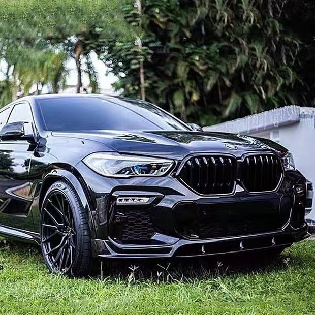 Blacked-Out 4-Section Front Lip Spoiler for BMW X6 G06 (2020 - 2023)