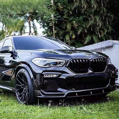Blacked-Out 4-Section Front Lip Spoiler for BMW X6 G06 (2020 - 2023)