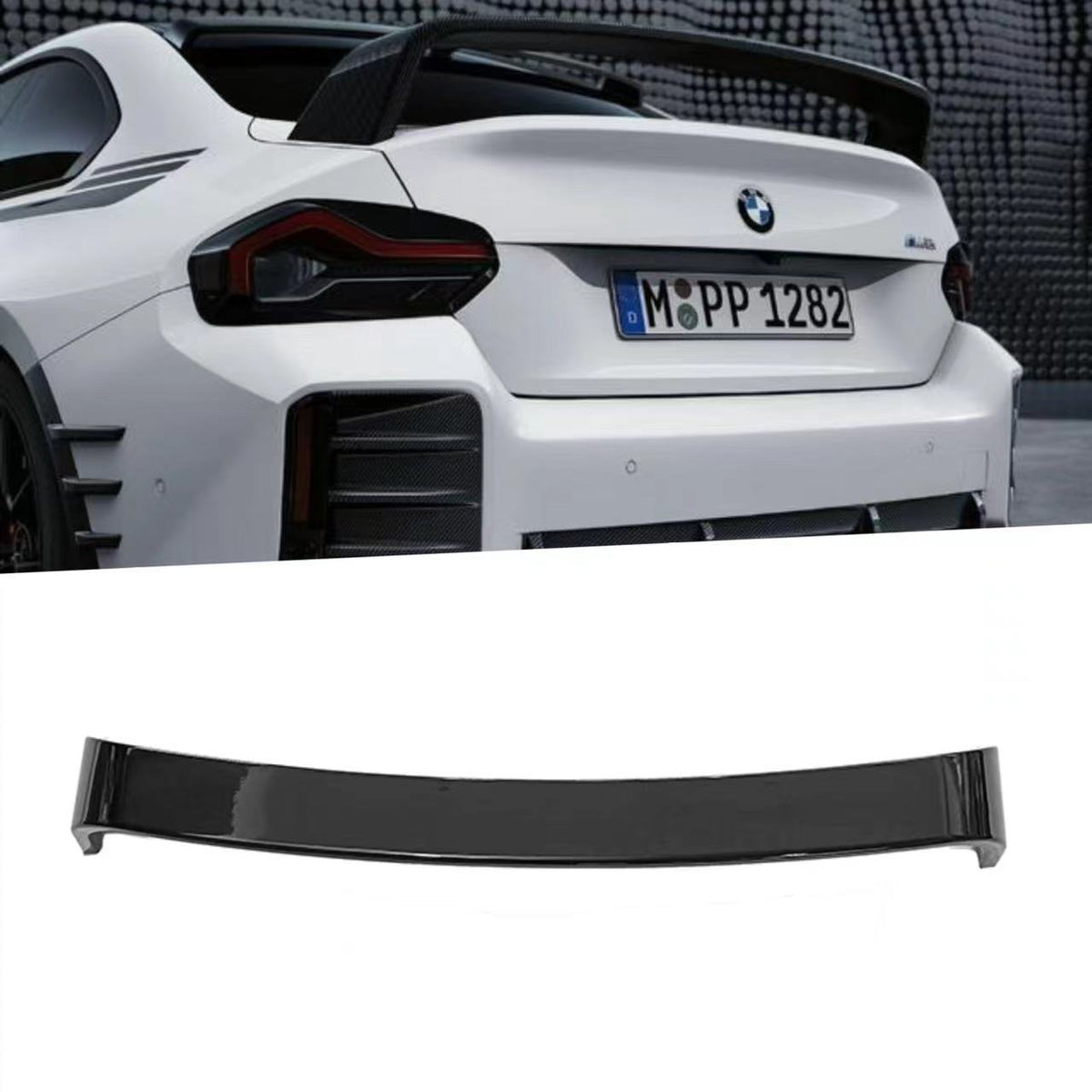 Competition Rear Wing Spoiler for BMW 2 Series G42 / BMW M2 G87 (2021 - 2026), Glossy Black