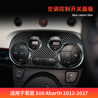 Real Carbon Fiber AC Control Panel Trim for Fiat 500