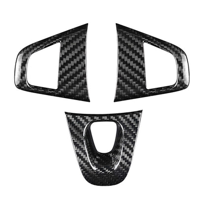 Real Carbon Fiber Steering Wheel Button Trim for Renault Megane 3