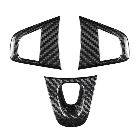 Carbon Fiber Steering Wheel Button Trim for Renault Megane 3 (alternate view 5)