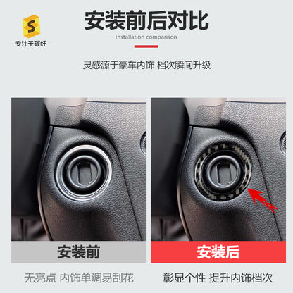 Carbon Fiber Decorative Ring Trim for Mercedes-Benz C-Class (W204)