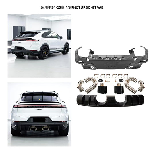 Turbo GT Style Dry Carbon Fiber Rear Kit for Porsche Cayenne 9Y0 – Center-Exit Diffuser / Bumper Center / Fender Flares (2019+)