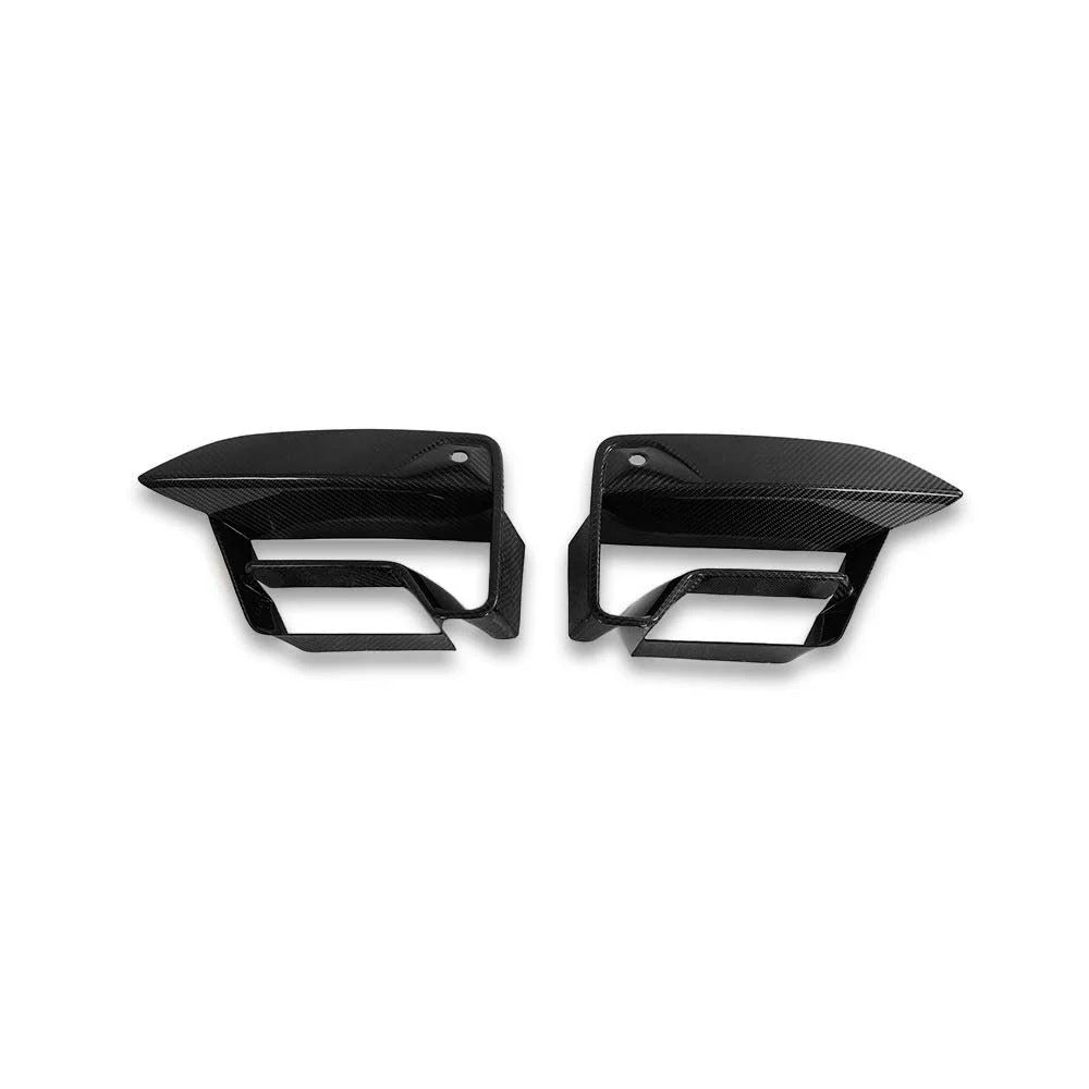3×3 3K Twill Dry Carbon Fiber Front Bumper Vent Trimming Fog Light Frame Covers for BMW F90 LCI M5 2021-2023 | Stick-on