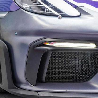 适用保时捷718GT4982GT4RS后唇尾翼侧风口前唇机盖GT4全包围