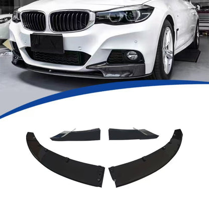 Sport 4-Section Front Lip Spoiler for BMW 3 Series F34 (2013 - 2019), Glossy Black