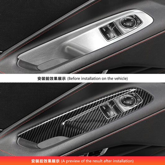 Carbon Fiber Driver Window Switch Trim for Corvette C8