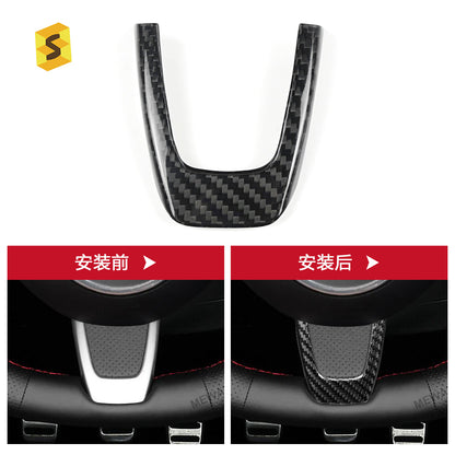 Real Carbon Fiber Steering Wheel Lower Trim for Fiat 500