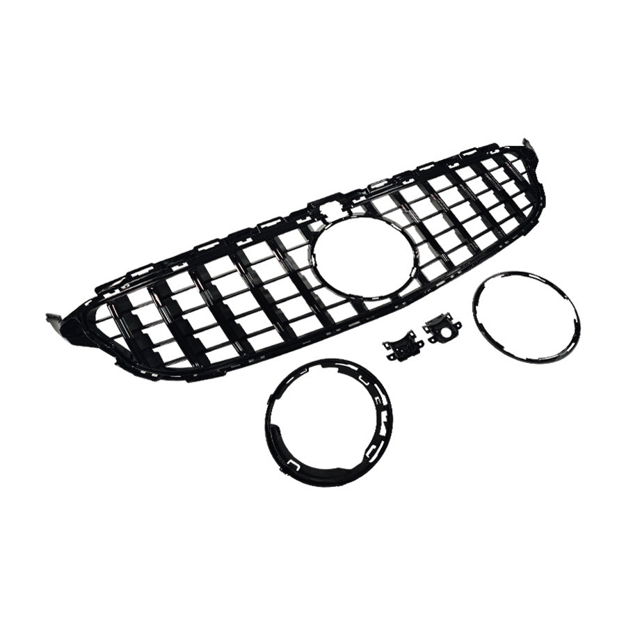 GT-Style Low Spec Front Grille for Mercedes-Benz C-Class W205 / GM (Universal) (2015 - 2021), Glossy Black