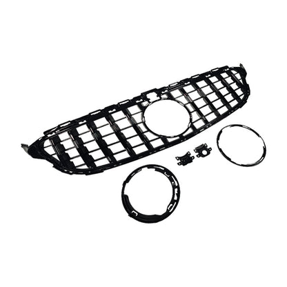 GT-Style Low Spec Front Grille for Mercedes-Benz C-Class W205 / GM (Universal) (2015 - 2021), Glossy Black