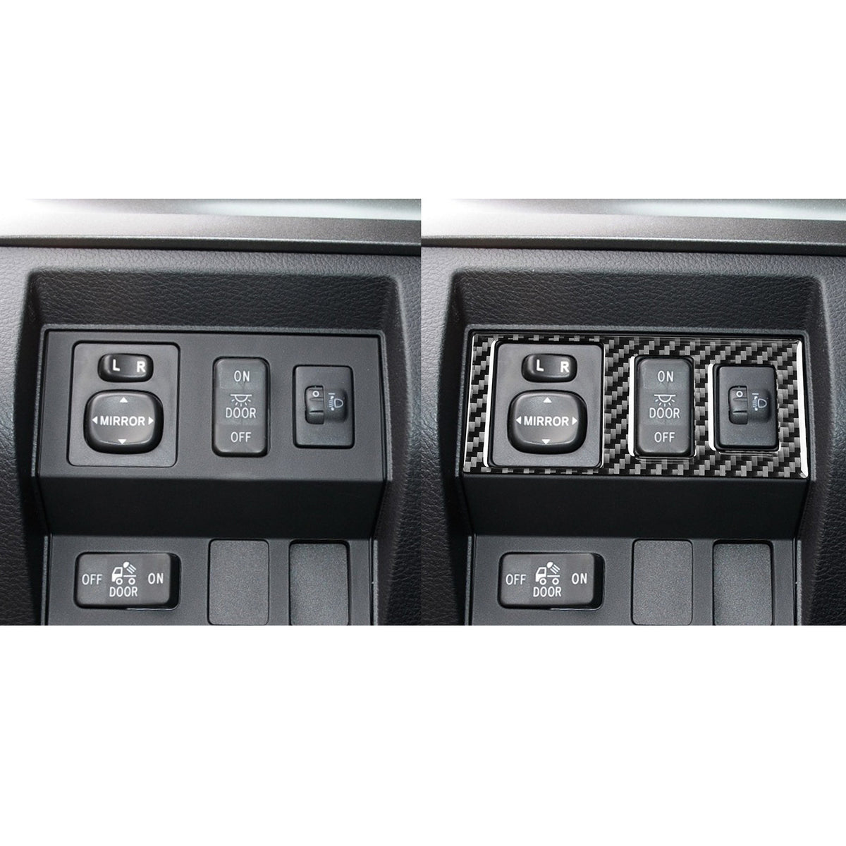 Prepreg Dry Carbon 3*3 3K Carbon Fiber Interior Mirror Control Switch Cover Trim for Toyota Tundra XK50 Facelift (2014-2021)