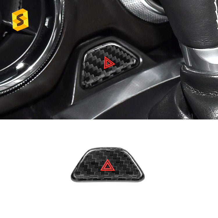 Carbon Fiber Hazard Warning Light Button Trim for Chevrolet Camaro / Chevrolet Camaro (2016+)