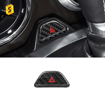 Carbon Fiber Hazard Warning Light Button Trim for Chevrolet Camaro / Chevrolet Camaro (2016+)