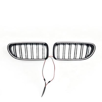 Double-Slat Front Grille for BMW 6 Series F06 F12 (2011 - 2016), Glossy Black