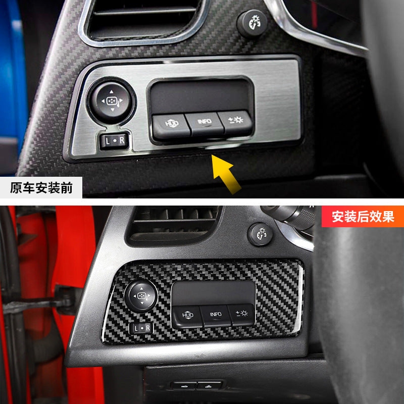 Real Carbon Fiber Headlight Adjuster Panel Trim for Corvette C7 (2014 - 2019)