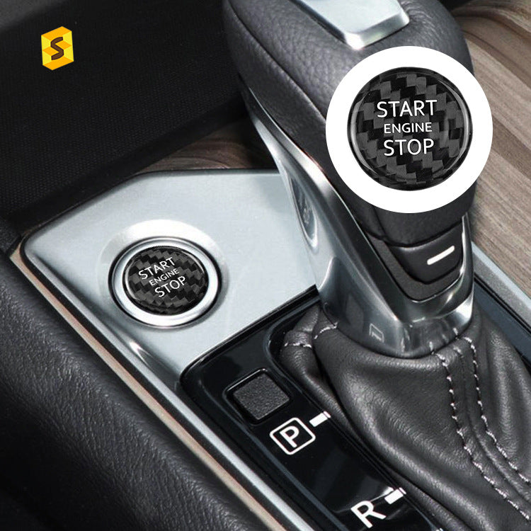 Real Carbon Fiber Ignition Push-Start Button Trim for Nissan Sylphy