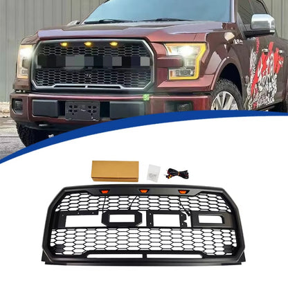 适用于2015-2017款福特F150改装猛禽款中网