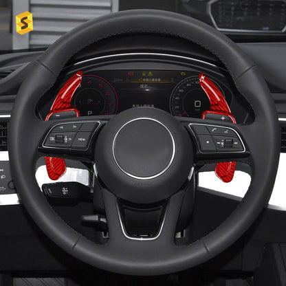 Carbon Fiber Steering Wheel Shift Paddle Cover for Audi A3 / A3L / A8 / S4